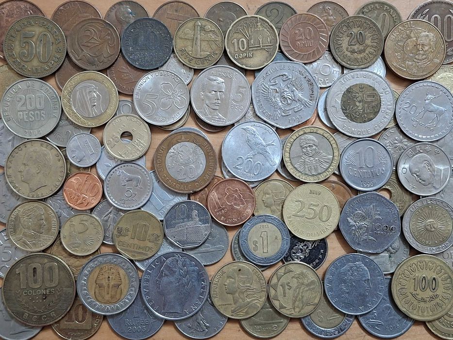 Монети світу всі континенти 100 шт без повторів №1