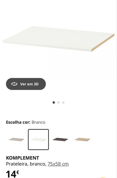 Prateleiras brancas Komplement ikea