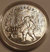 Moneta srebrna 10 zł. - 450 lat Poczty Polskiej 2008 r.