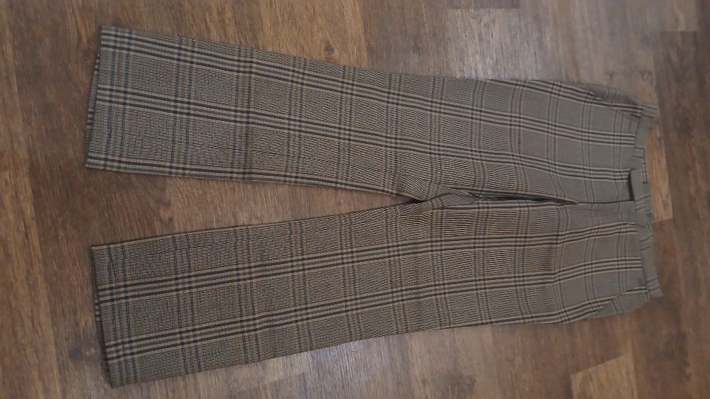 Штани -палацо чорні та в клітинку