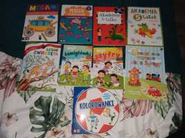 Zestaw książeczek książek dla dzieci kolorowanki łamigłówki zagadki