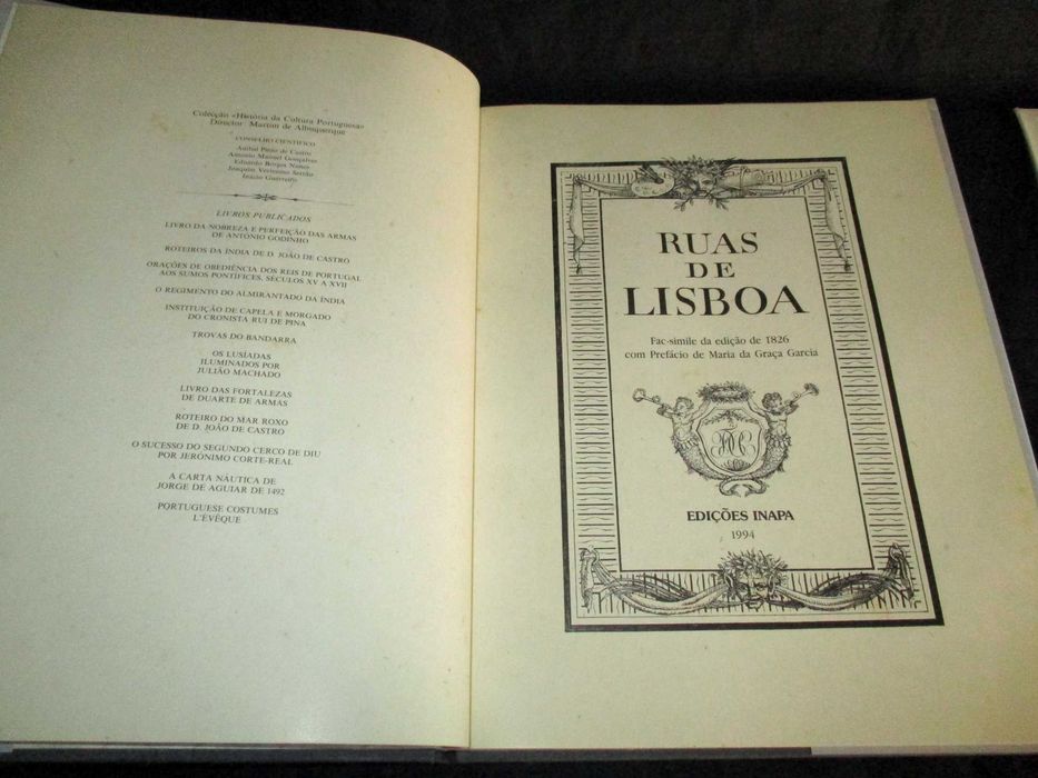 Livro Ruas de Lisboa 1826 Edições Inapa + 4 estampas