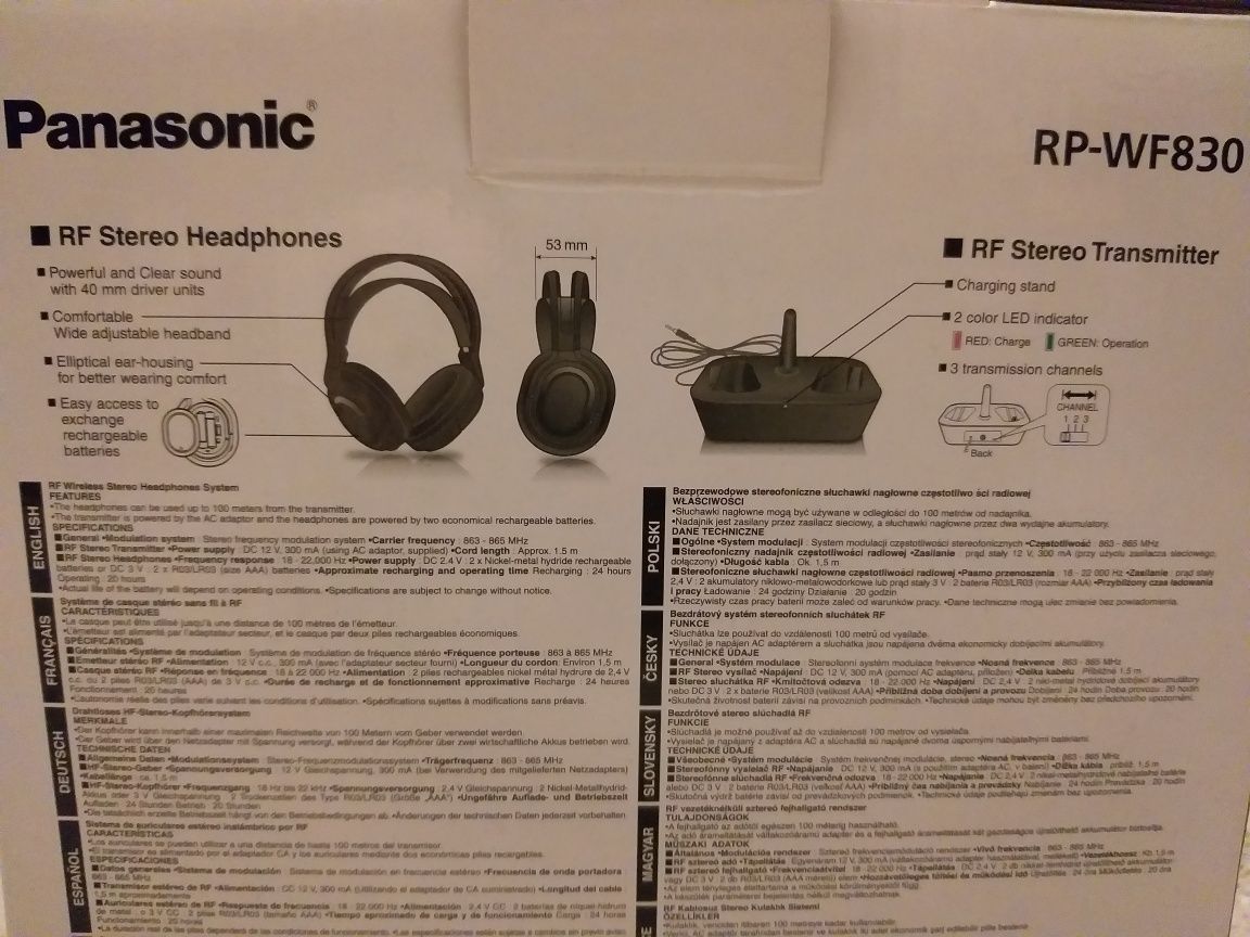 Słuchawki bezprzewodowe z bazą Panasonic RP-WF830