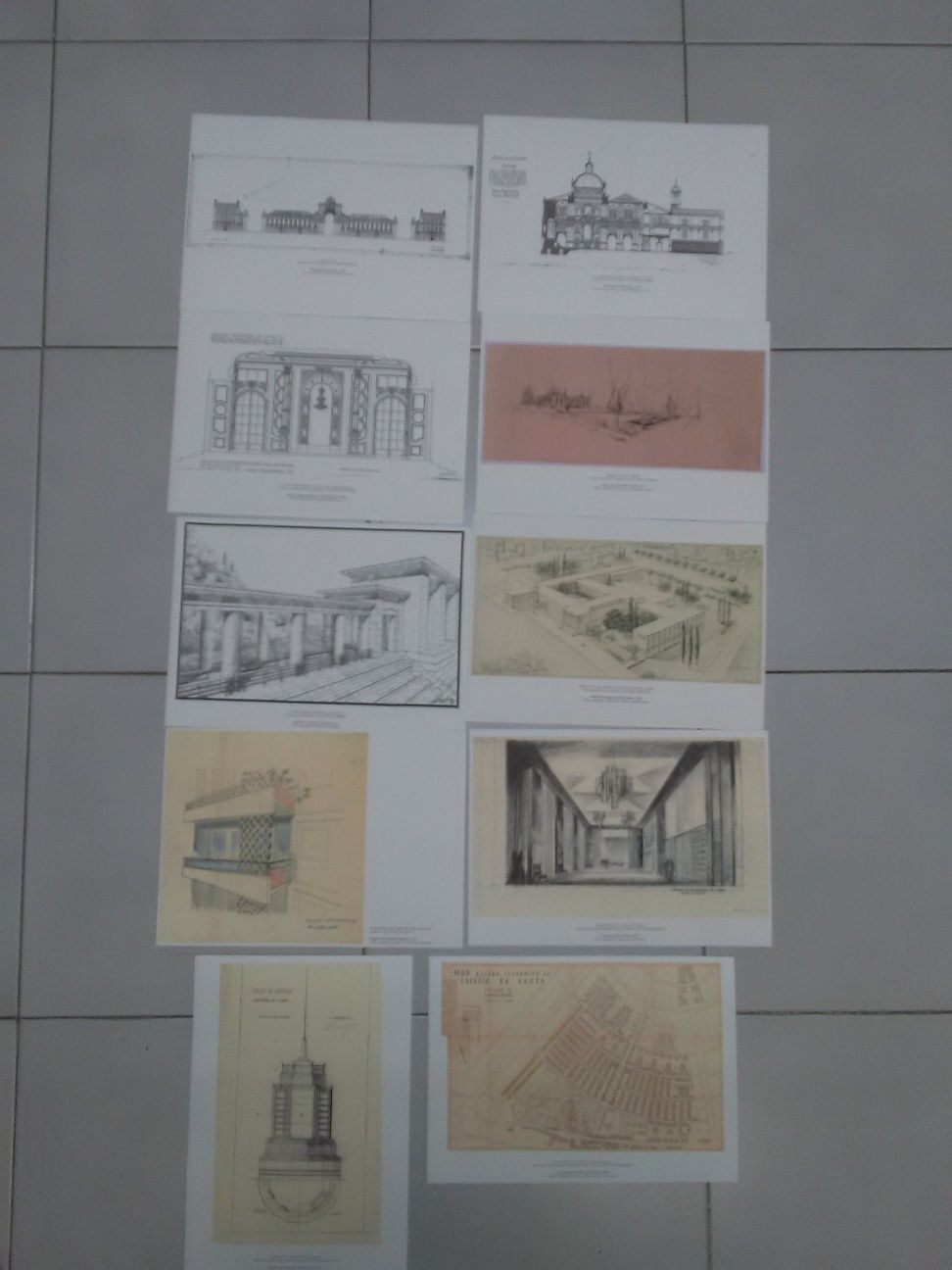 Fotogravuras de diversos edifícios antigos