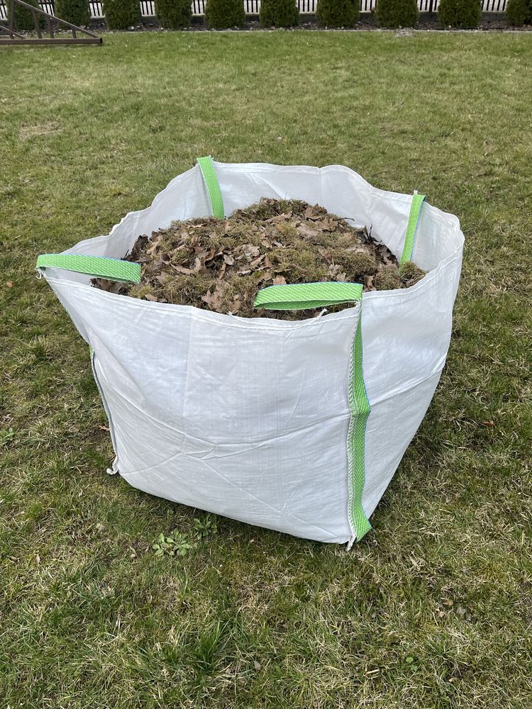 Worek big bag worki bagi na trawę, liście odpady 90x90x90 cm góra otw.
