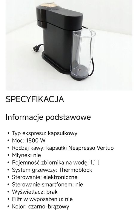 Express kapsułkowy Nespresso De Longhi + Gratisy