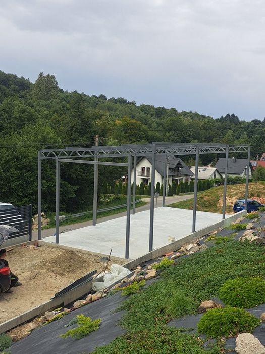 Konstrukcje hale/ wiaty .Garaże  8x 16