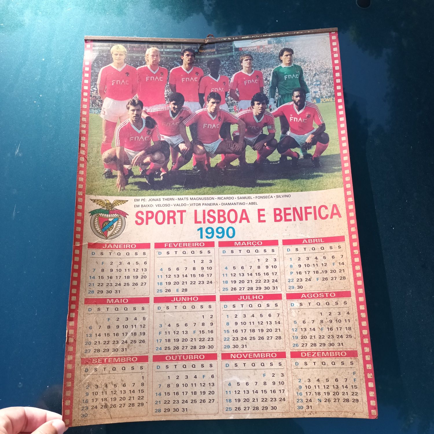 2 calendários raros anos 90 sport lisboa benfica slb