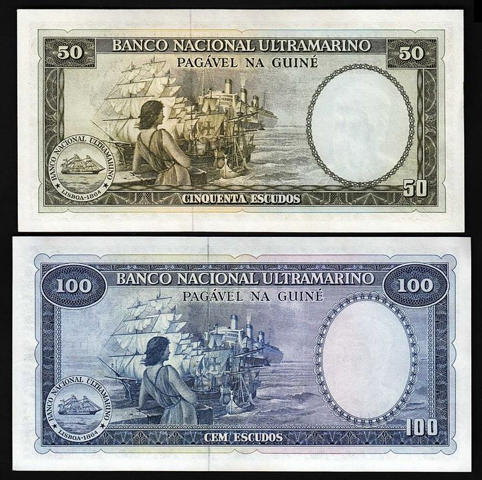 Gwinea Portugalska 50 i 100 escudos 1971 UNC P.44-45