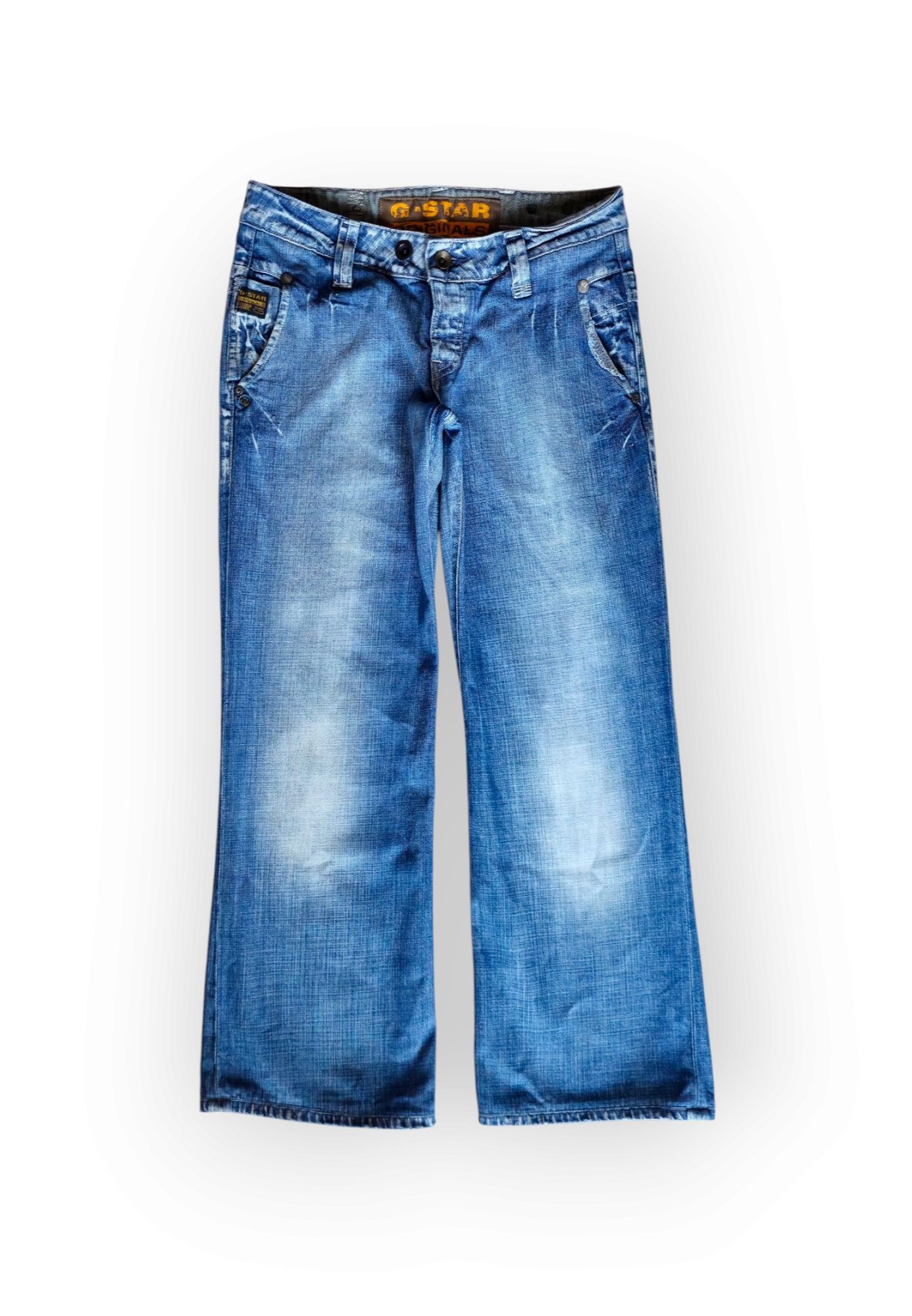 Jeansy niski Stan dzwony G-Star Raw retro Vintage y2k 90s 00s grunge