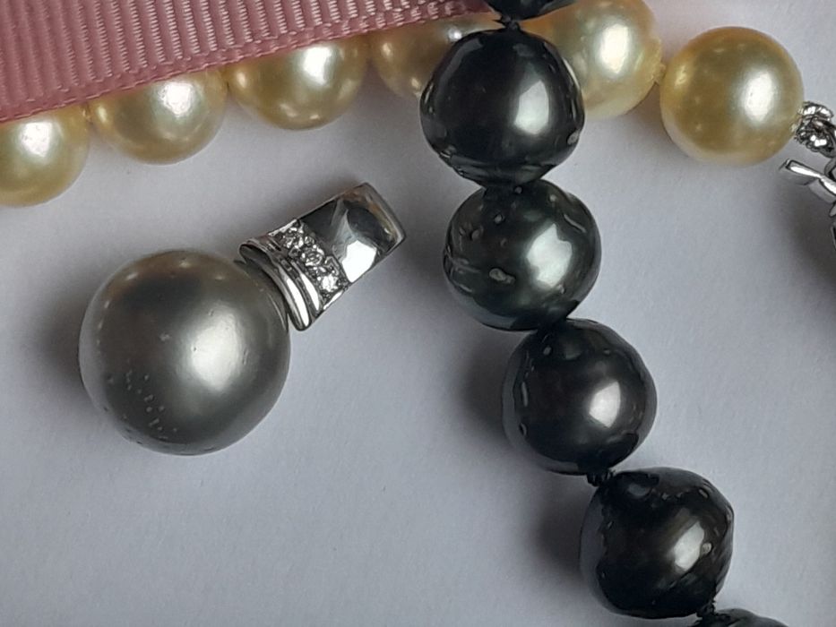 Naszyjnik Złoto 585  Perły Akoya Certyfikat