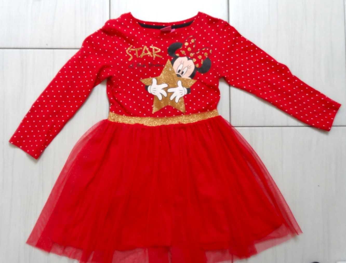 Sukienka Disney Myszka Minnie brokat tiul 128