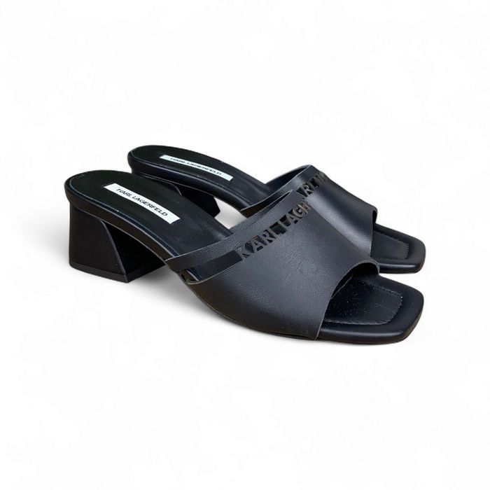 Buty damskie Karl Lagerfeld Plaza r. 39 - czarne klapki skórzane na