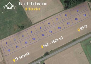 Działka budowlana 800 m2 - mpzp - Miłkowice k. Legnicy-domek, TANIO