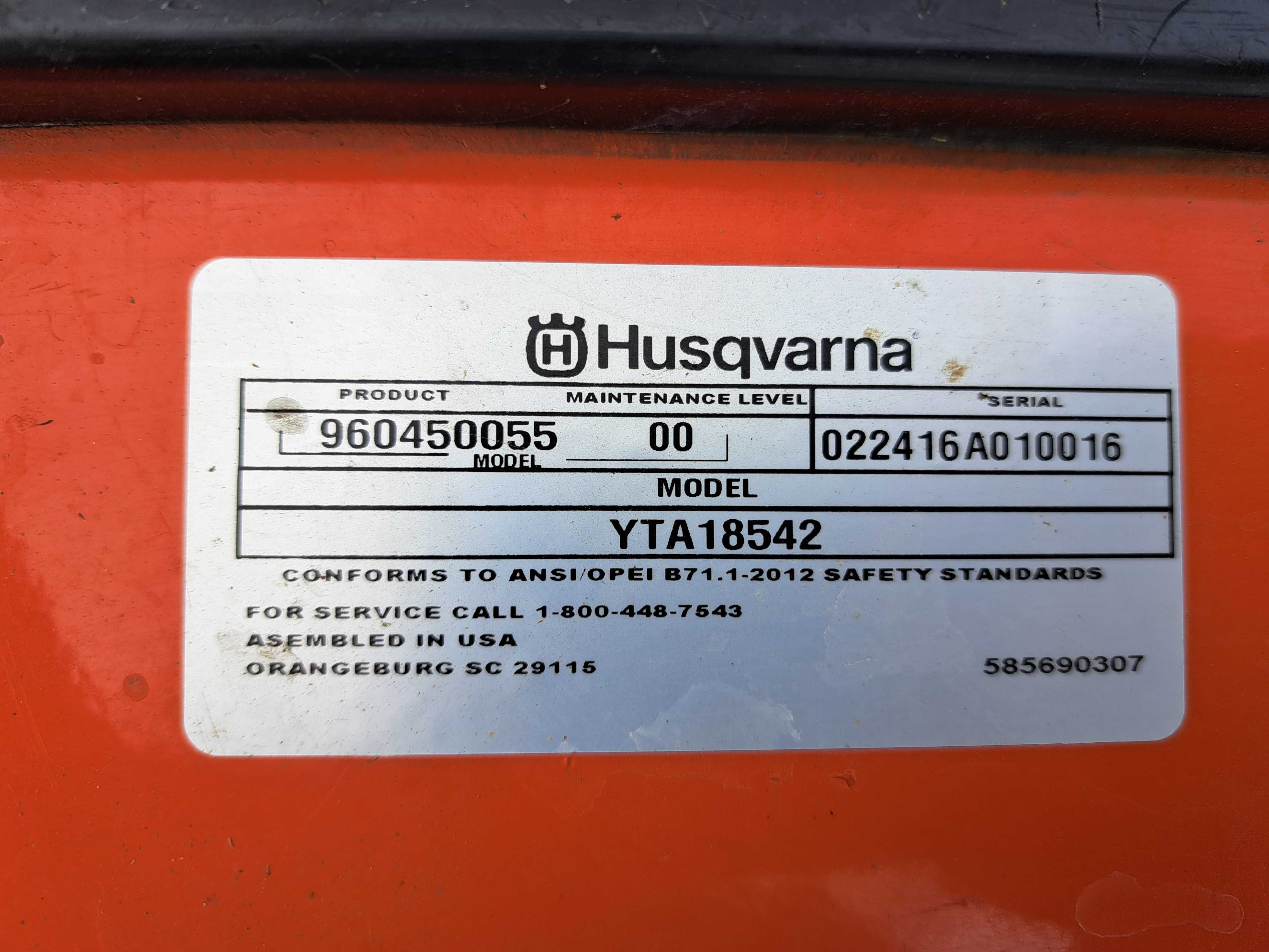 Kosiarka traktorek Husqvarna YTA18542 YTH18542 automat pompa 2016'