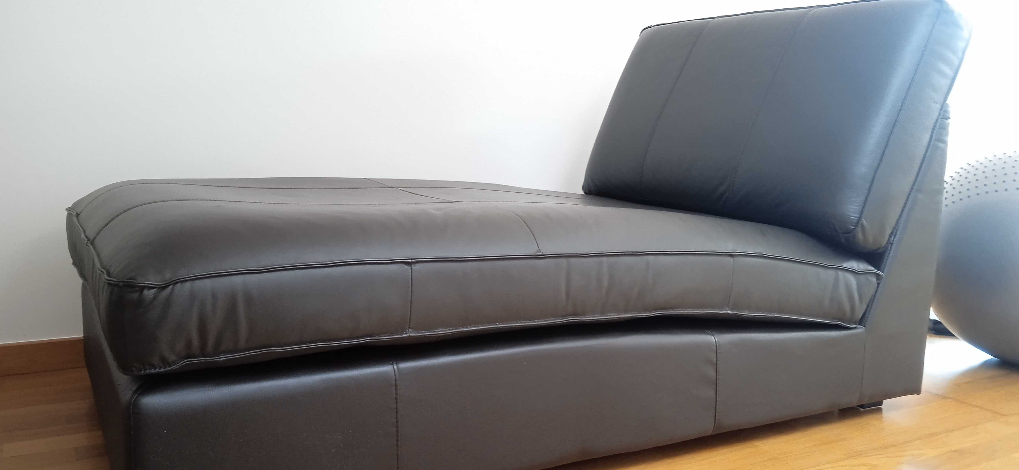 Chaise Longue IKea Pele verdadeira castanho Não Foi Usada