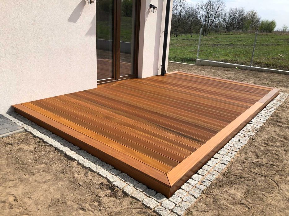 Deska tarasowa bangkirai 21x145 KD profil drobny-gładki