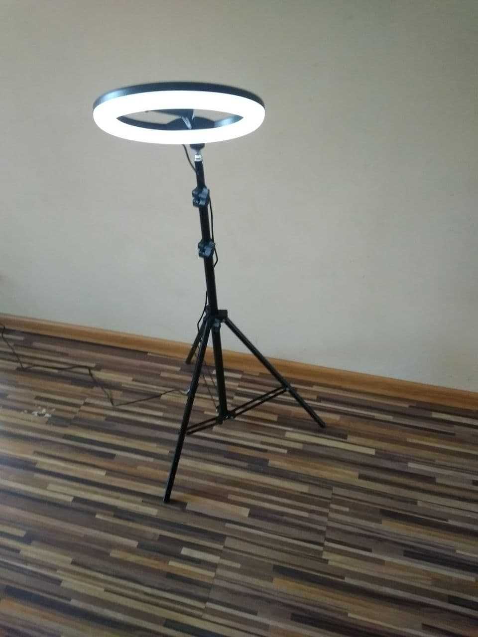 Світлодіодна кільцева лампа 33 см із тримачем під телефон, штатив