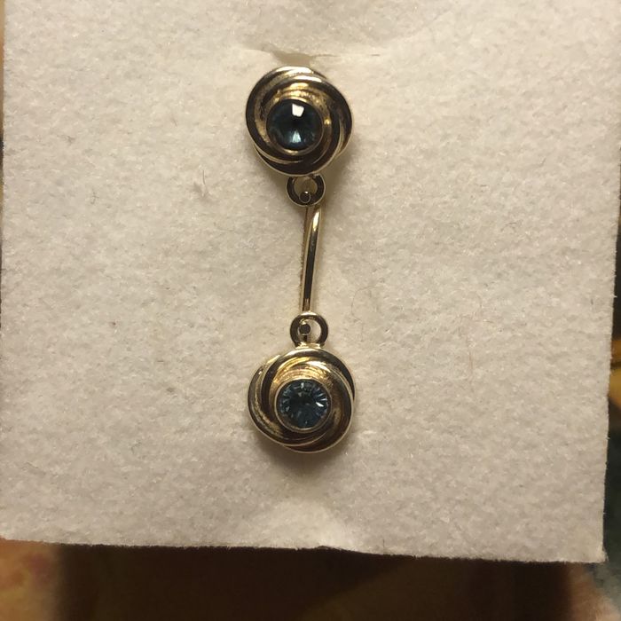 Złote kolczyki 585 chrzest, chrzciny