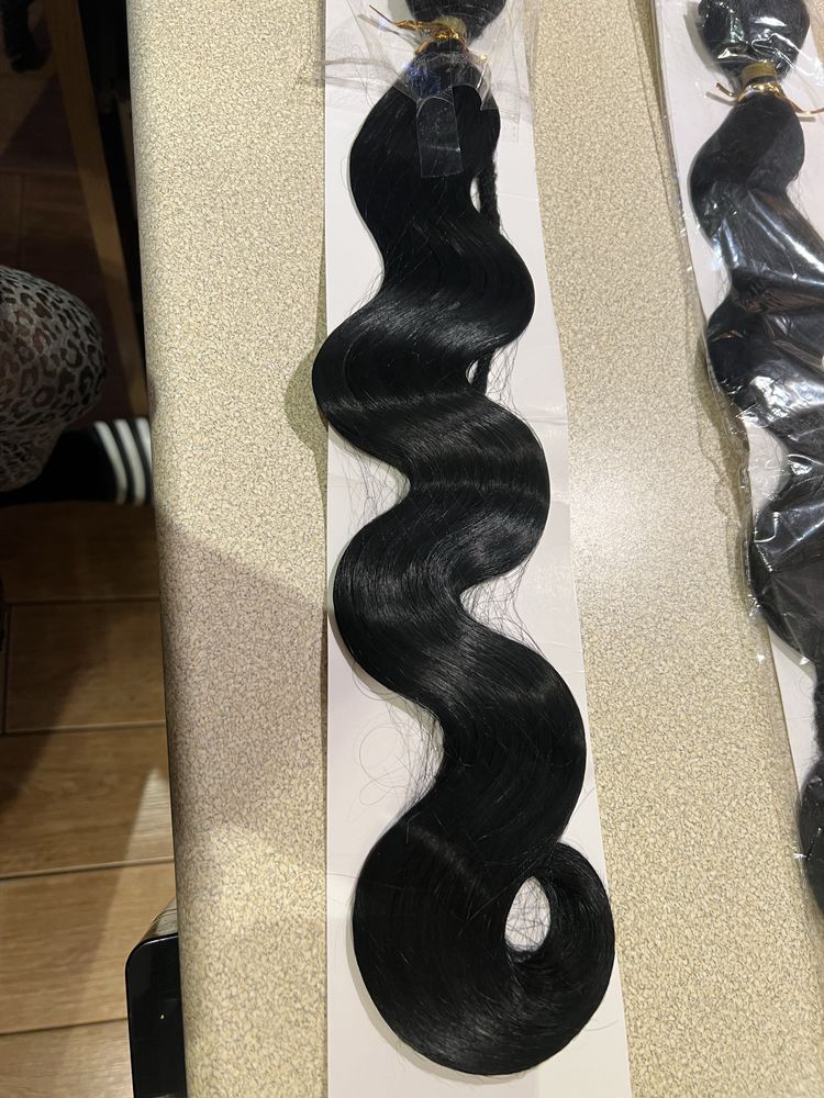 Włosy syntetyczne na taśmie 60 cm kolor #1 fala wavy Profibre