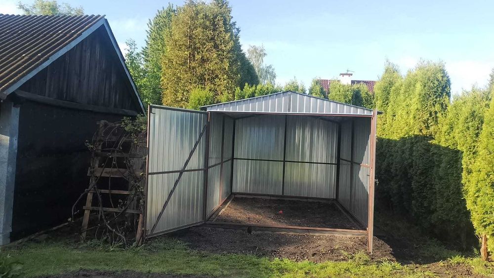 Garaż blaszak ocynk 3x4 blaszak dwuspadowy