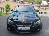 Ozdoby na auto do ślubu.Stroiki.Dekoracja na samochód.NIEBIESKA 089