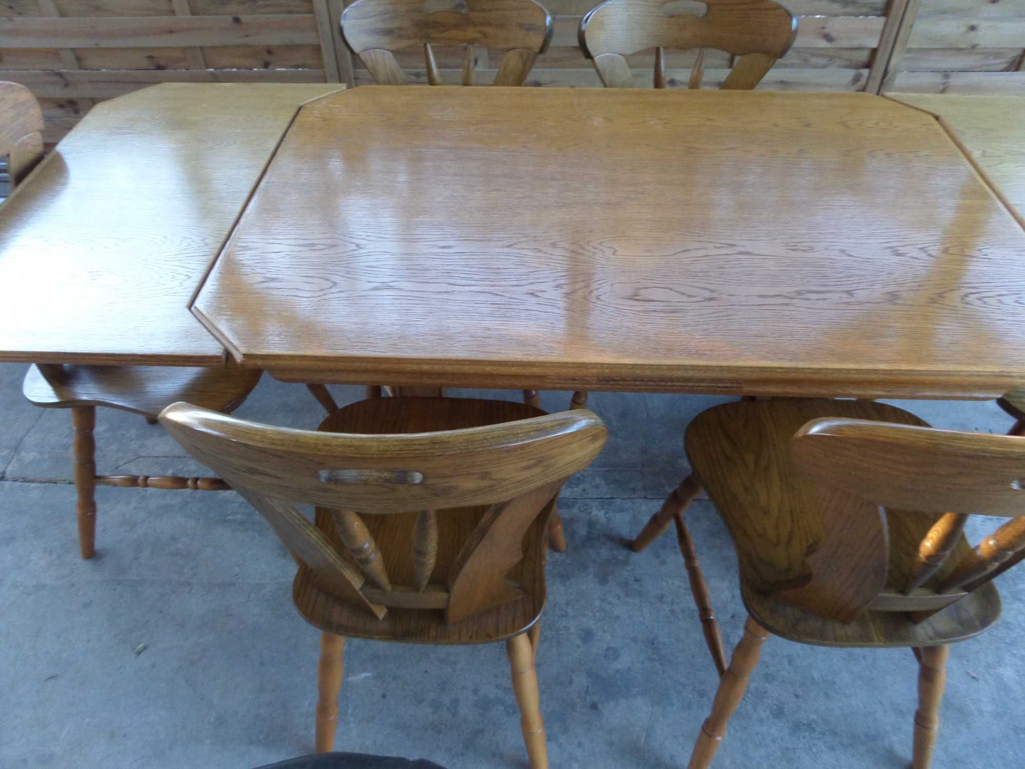 PIĘKNY stylowy stół dębowy + 6 krzeseł stan bdb wysyłka DOWÓZ