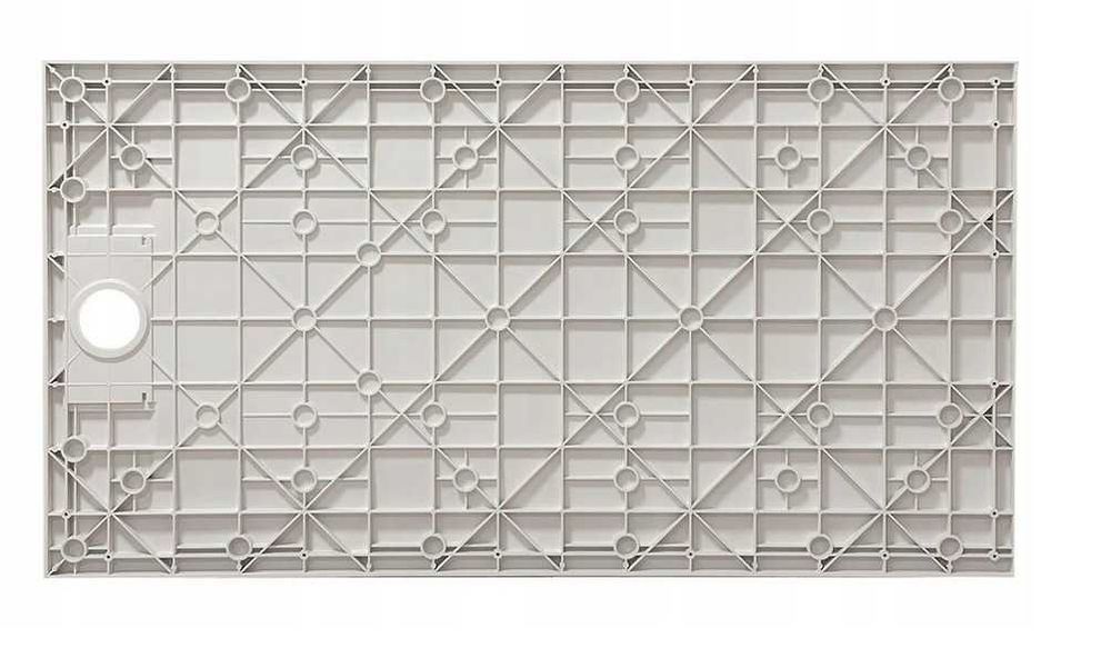 Brodzik prysznicowy czarny / biały marmur płaski + syfon