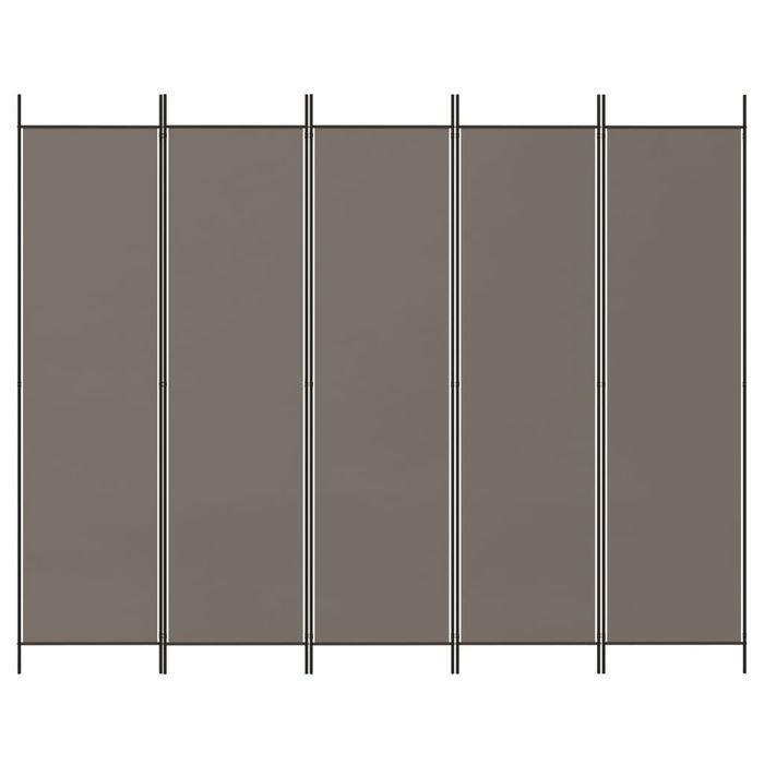 Parawan 5-panelowy Antracytowy 250x220 cm Tkanina