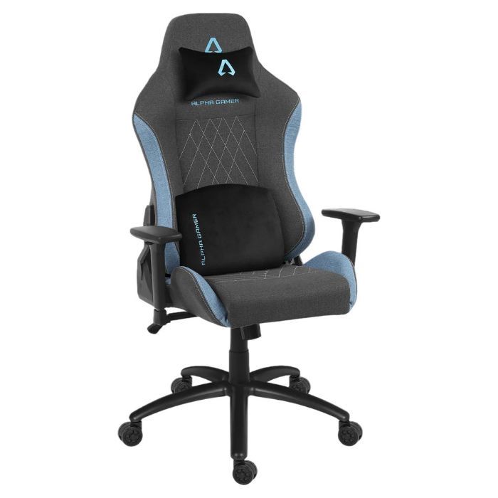 Cadeira Gaming Alpha Gamer Gaia Dark Grey/Blue Fabric V2