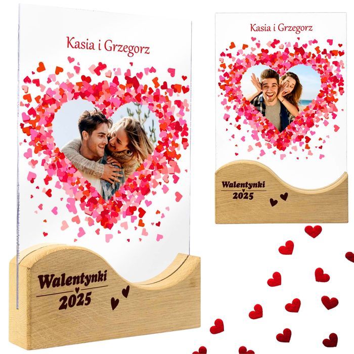 RAMKA Ze Zdjęciem Dla Niego Niej prezent na walentynki szklana