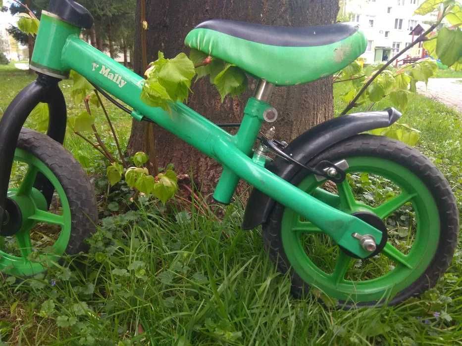 rowerek biegowy zielony 10 cali mały lekki