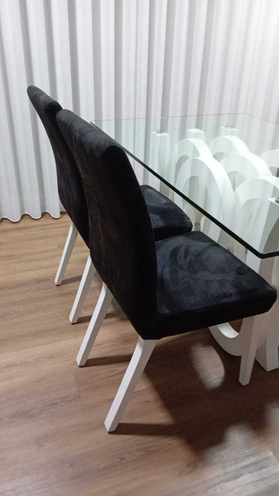 Mesa de Sala de Jantar c/ 4 cadeiras (Lacado branco)