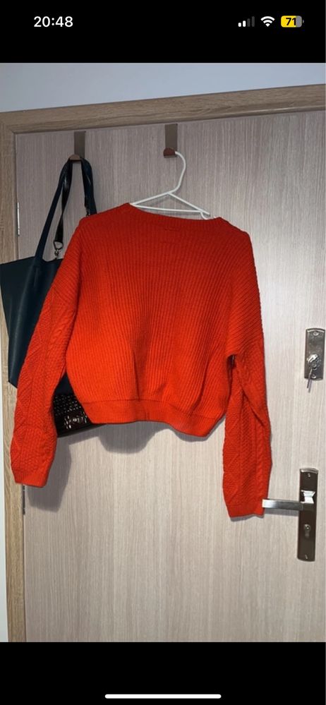 Sweter Krótki Czerwony
