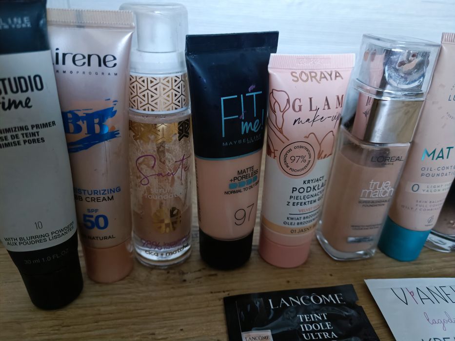 Zestaw podkładów lumene loreal Maybelline lancome essence do twarzy