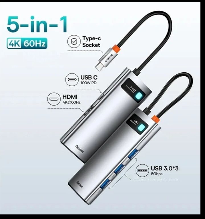 Продам новий USB концентратор 5 в 1 та 7 в 1  Baseus