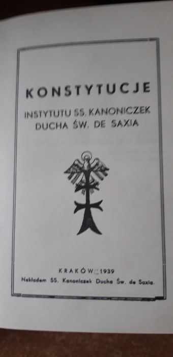 KONSTYTUCJE Instytutu SS Kanoniczek Ducha Św. - Kraków 1929 skóra cudo