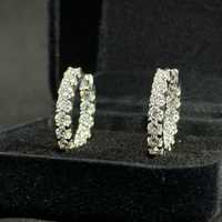 Сережки з діамантами (муассанітами) 2.6ct кільця