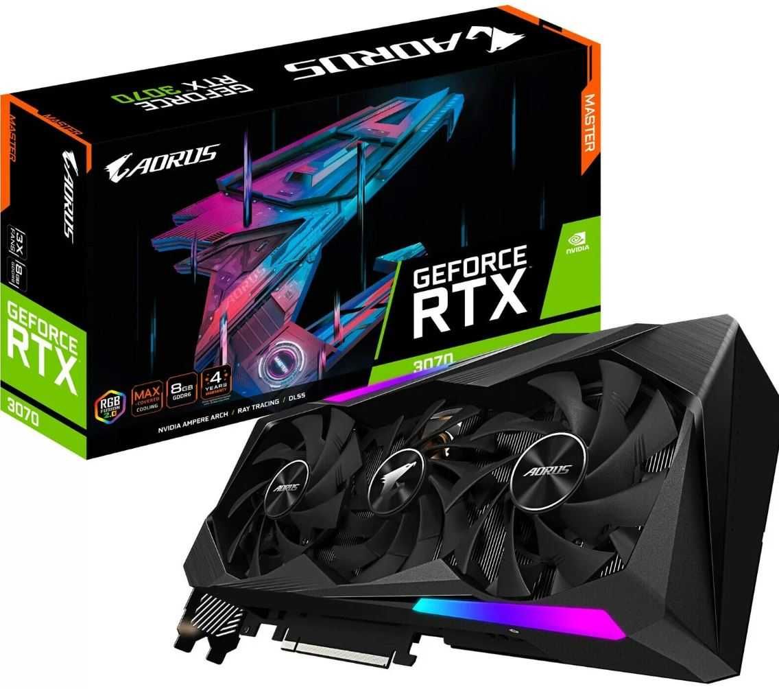 Відеокарта GIGABYTE AORUS GeForce RTX 3070 MASTER 8G (rev. 1.1) No LHR