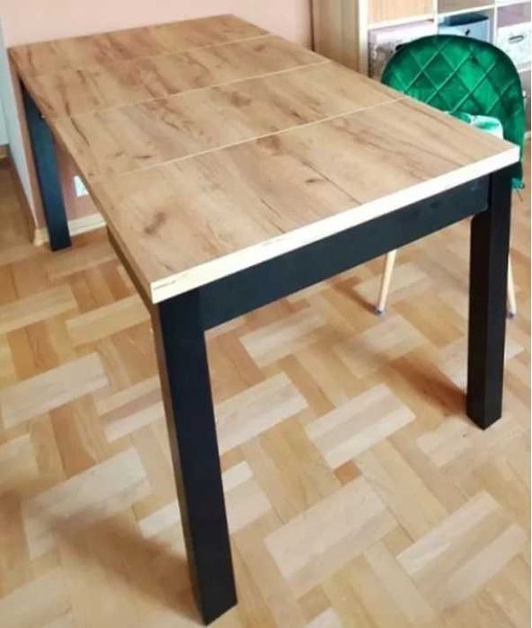 Stół kwadratowy rozkładany LOFT 80x80x160 Loft dąb craft złoty od ręki