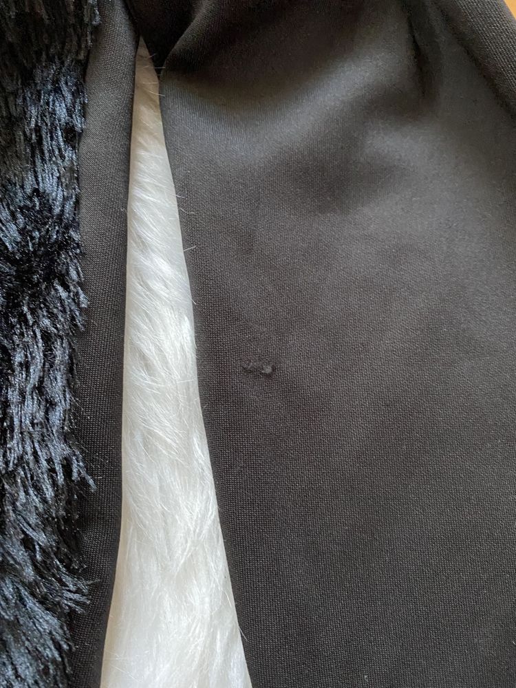 Sweter damski Tezenis M czarny z futerkiem jesień zima