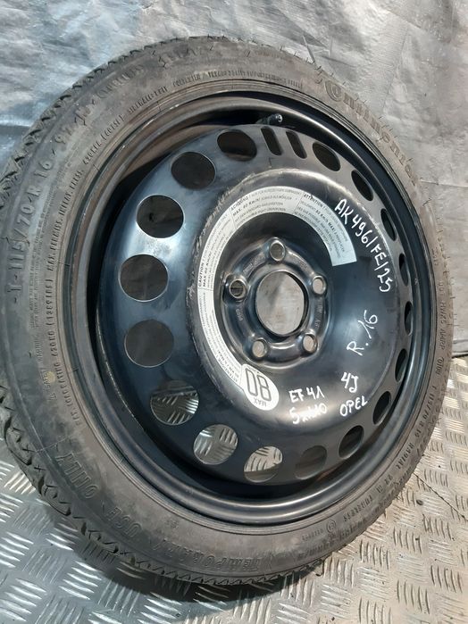Koło Zapasowe Opel 5X110 Et41 4J Continental 115/70 R16 92M 2160132