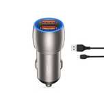 Ładowarka samochodowa 36W 2x USB  + kabel USB Typ C