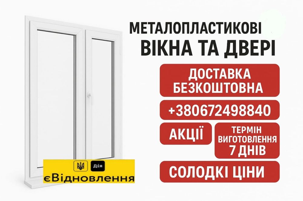 Металопластикові вікна, двері та балкони. Встановлення