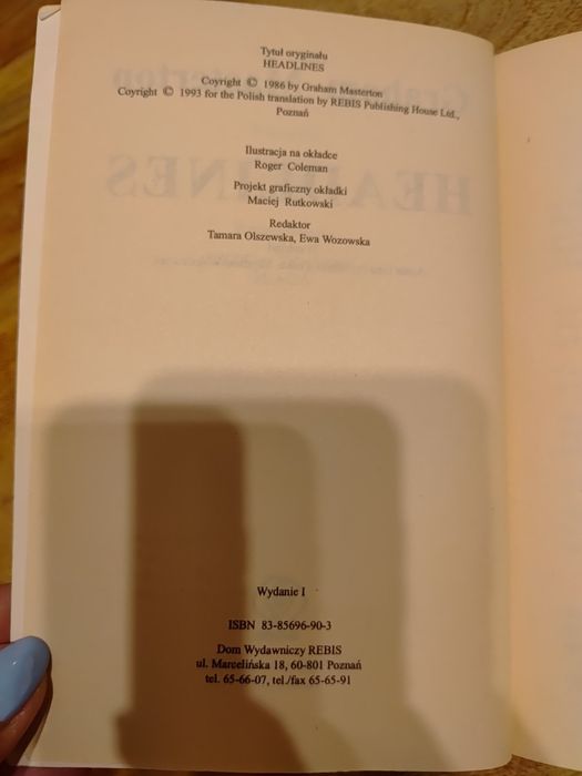 Książka Graham Masterton Headlines
Stan bardzo dobry 
Graham Masterton