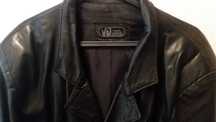 Casaco cabedal / couro original - preto - tamanho M/L