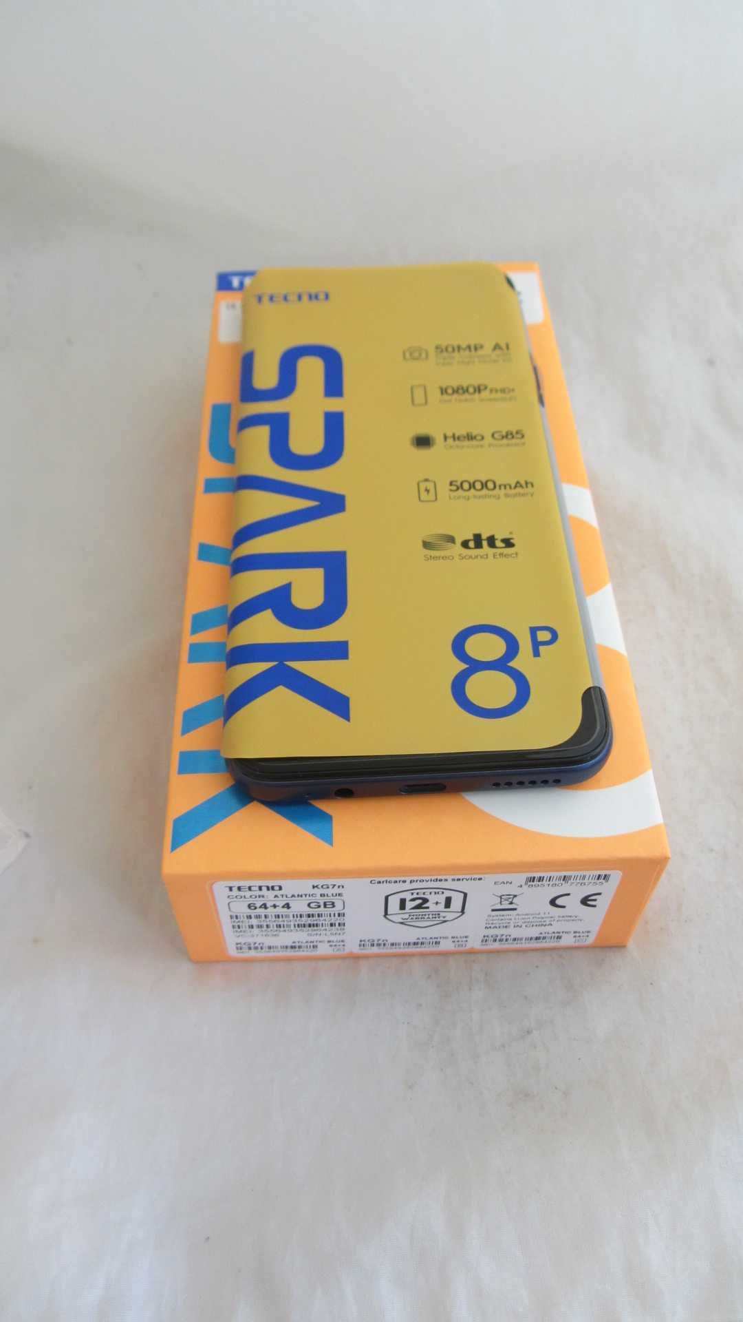 Tecno Spark 8p (KG7n) 4/64GB Dual Sim ATLANTIC BLUE Новий
