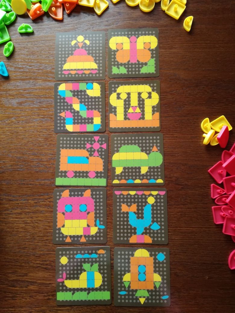 Zabawka edukacyjna, kreatywna, tabliczka kolorowych figur, matematyka