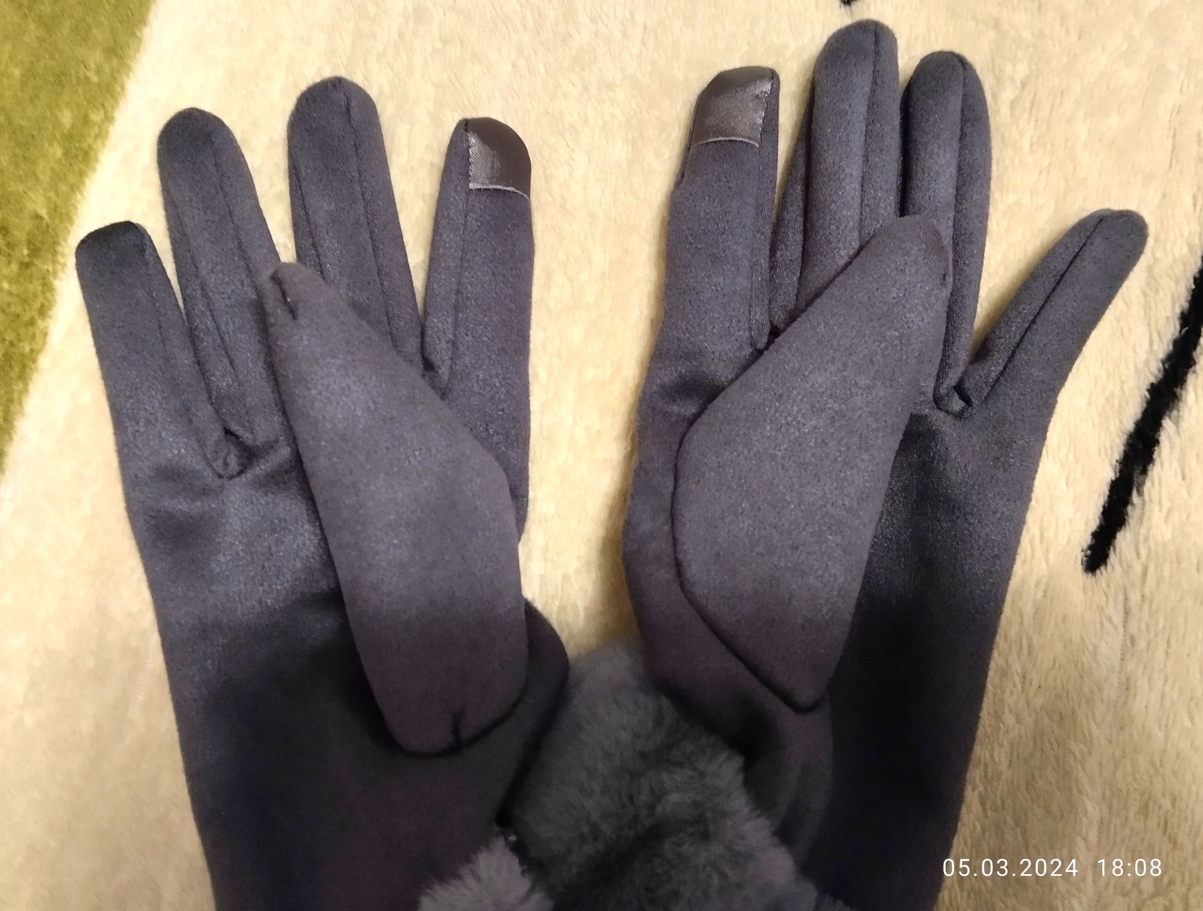 Женские теплые перчатки, размер L