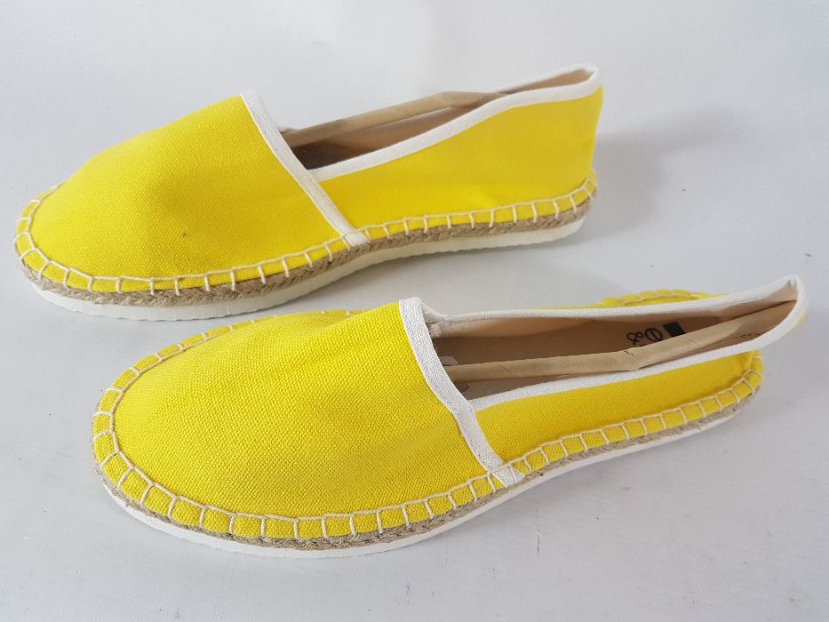 EVEN& ODD MOKASYNY ESPADRYLE damskie R 40 nowe żółte